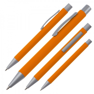 Logo trade promotional gifts image of: Metal ballpen soft touch ABU DHABI